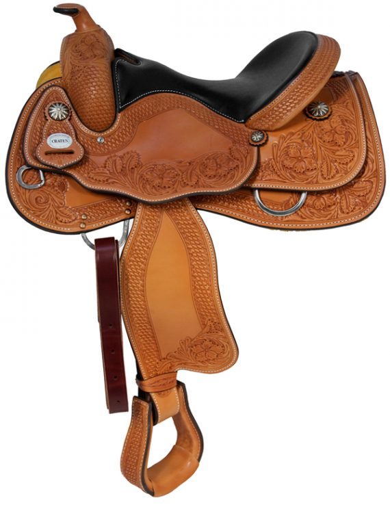 15.5inch 16inch Crates Hand-Tooled Ladies Reining Saddle 4517