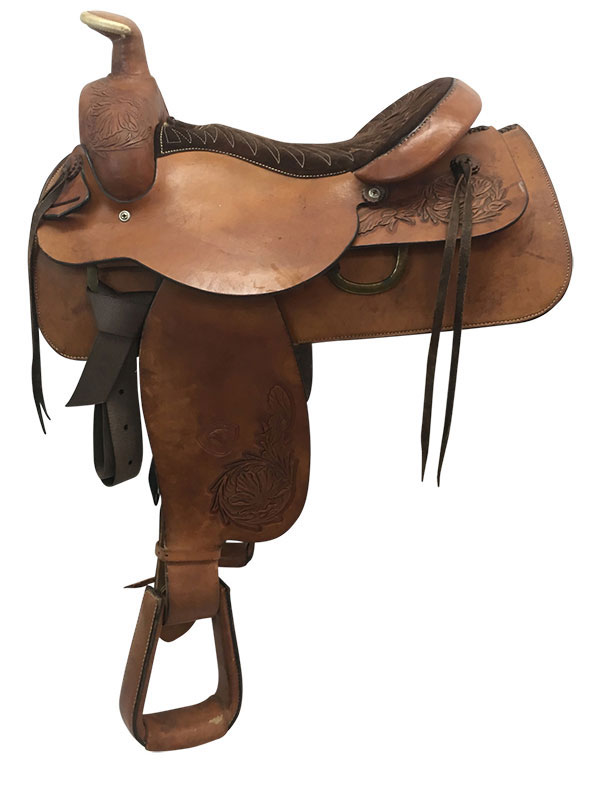 15inch Used Tex Tan Medium Roping Saddle