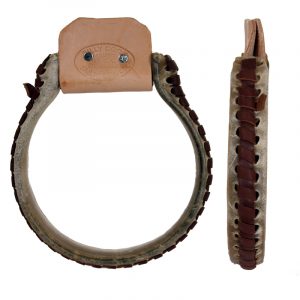 Billy Cook Iron Oxbow Rawhide Covered Stirrups 15-341