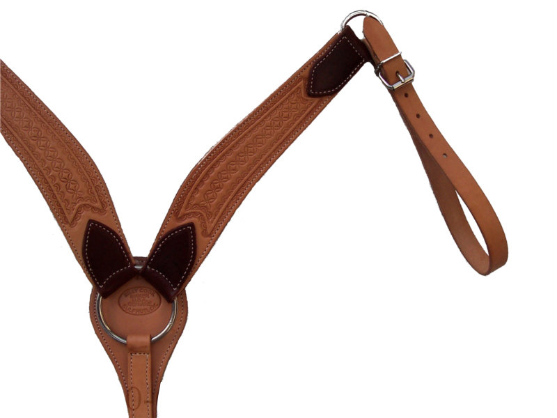 Billy Cook Roping Breast Strap Star Tooling w/Nickel Hardware