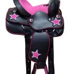 Children's-Pink-Beaded-Star-Synthetic-Western-Saddles