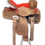 Children's-Tooled-Leather-Western-Saddle-Colored