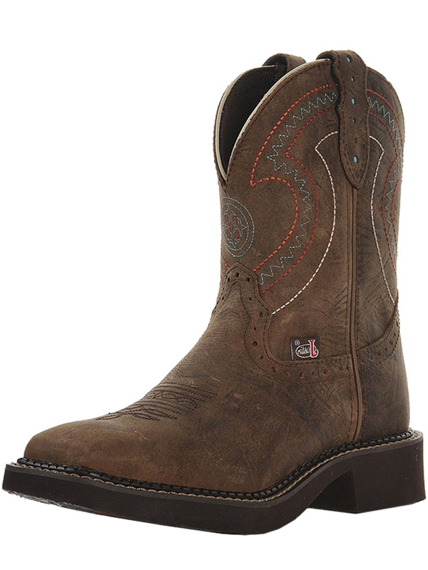 Women's Justin Barnwood Brown Cowhide Boots 9997 ZDS